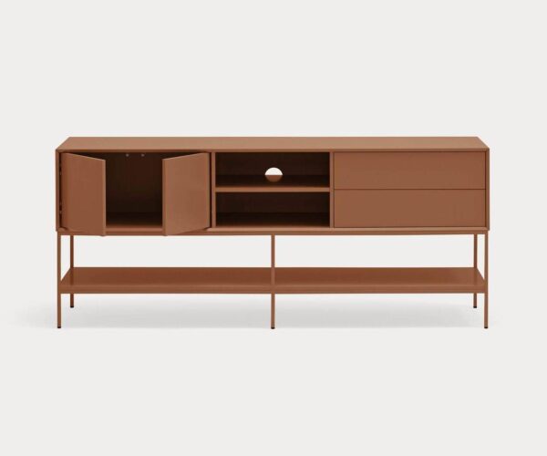 Mueble TV Platt 2 puertas 2 cajones color arcilla