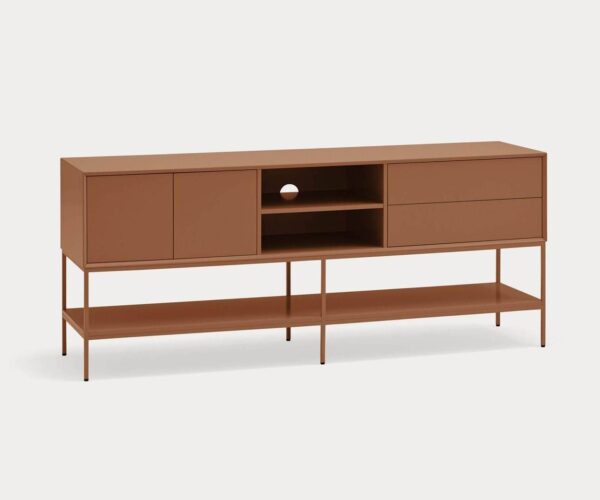 Mueble TV Platt 2 puertas 2 cajones color arcilla