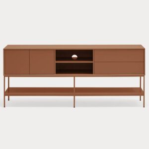 Mueble TV Platt 2 puertas 2 cajones color arcilla