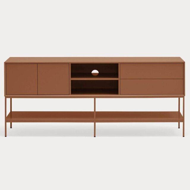 Mueble TV Platt 2 puertas 2 cajones color arcilla