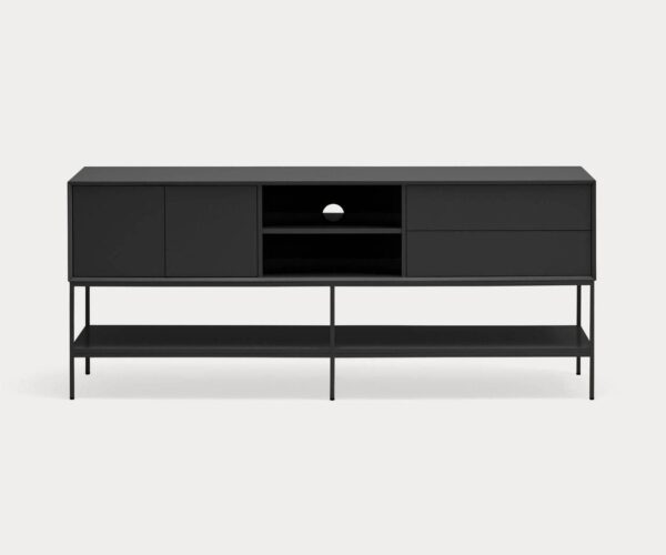 Mueble TV Platt 2 puertas 2 cajones negro