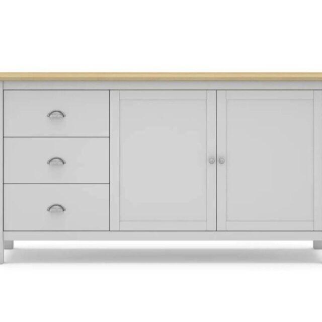 Aparador MUSGO de 2 puertas y 3 cojones blanco