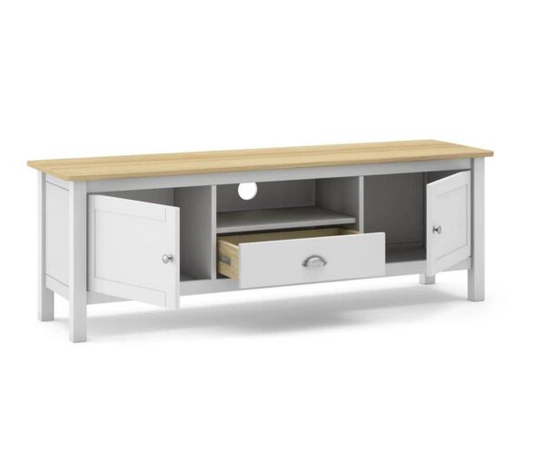 Mueble TV MUSGO blanco y roble