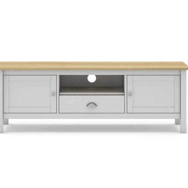 Mueble TV MUSGO blanco y roble