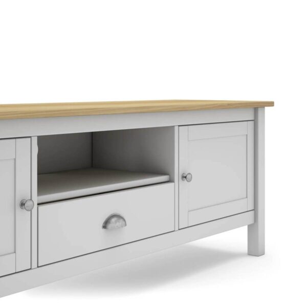 Mueble TV MUSGO blanco y roble