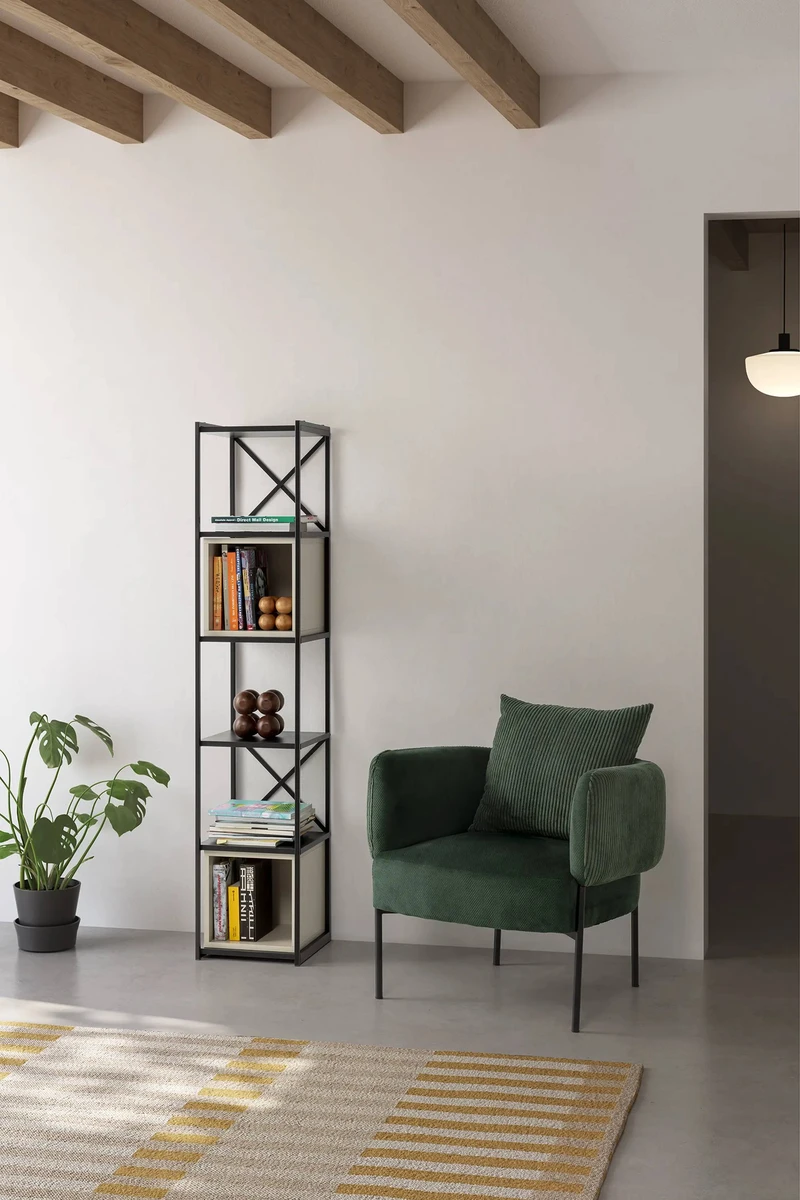 Estanteria ANYA negra y crema de 36cm