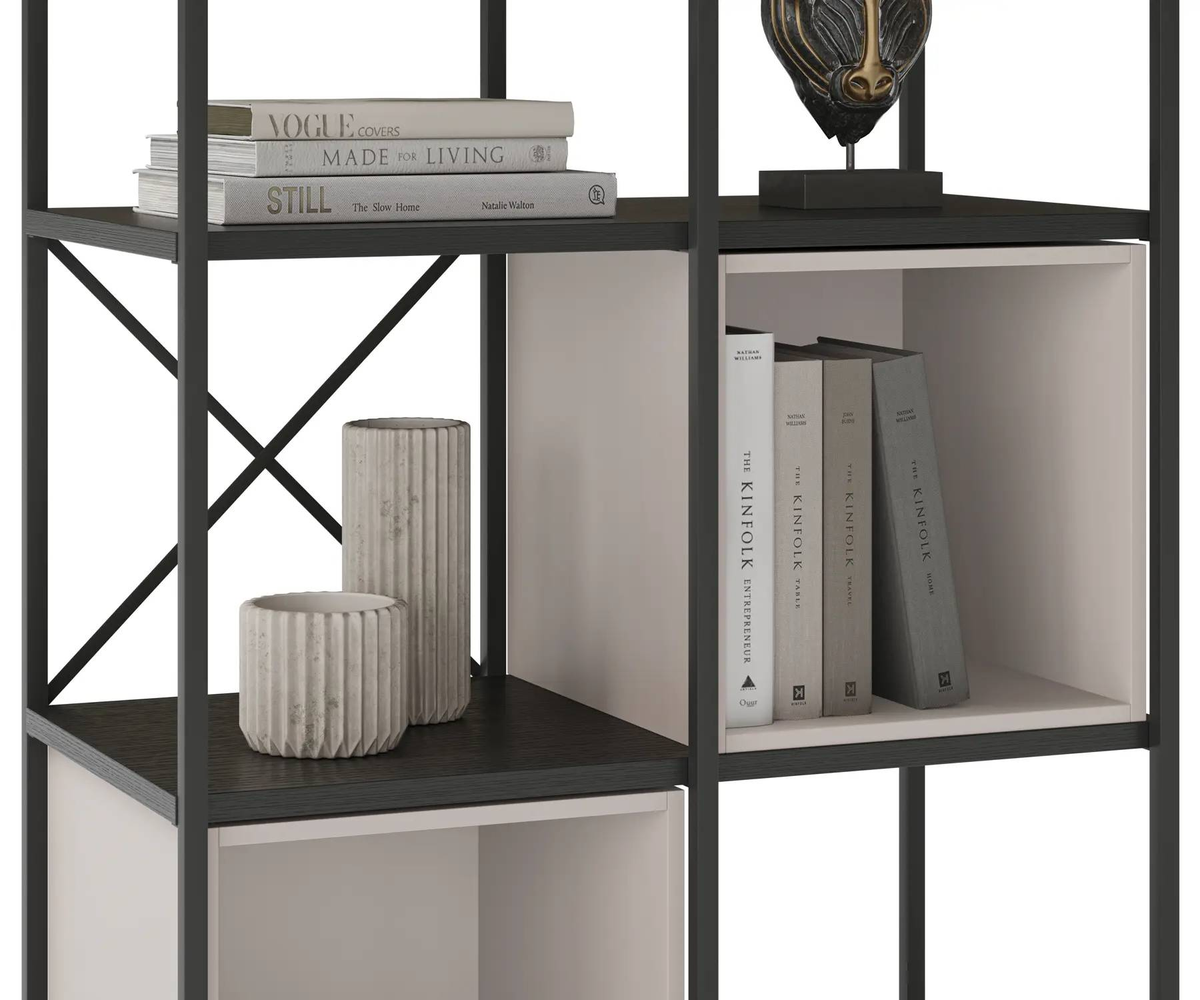 Estanteria ANYA negra y crema de 70cm