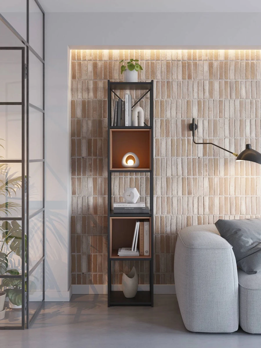 Estanteria ANYA negra y terracota de 36cm