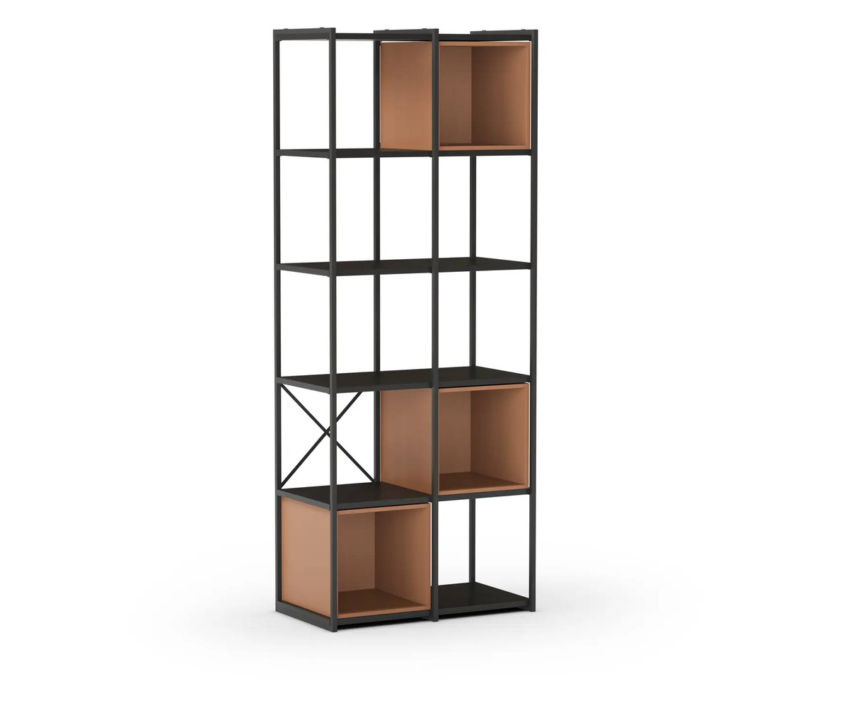 Estanteria ANYA negra y terracota de 70cm