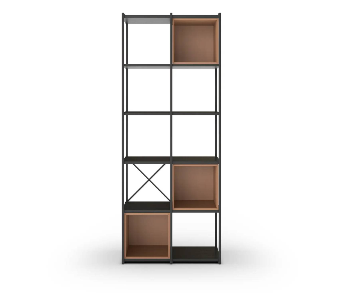 Estanteria ANYA negra y terracota de 70cm