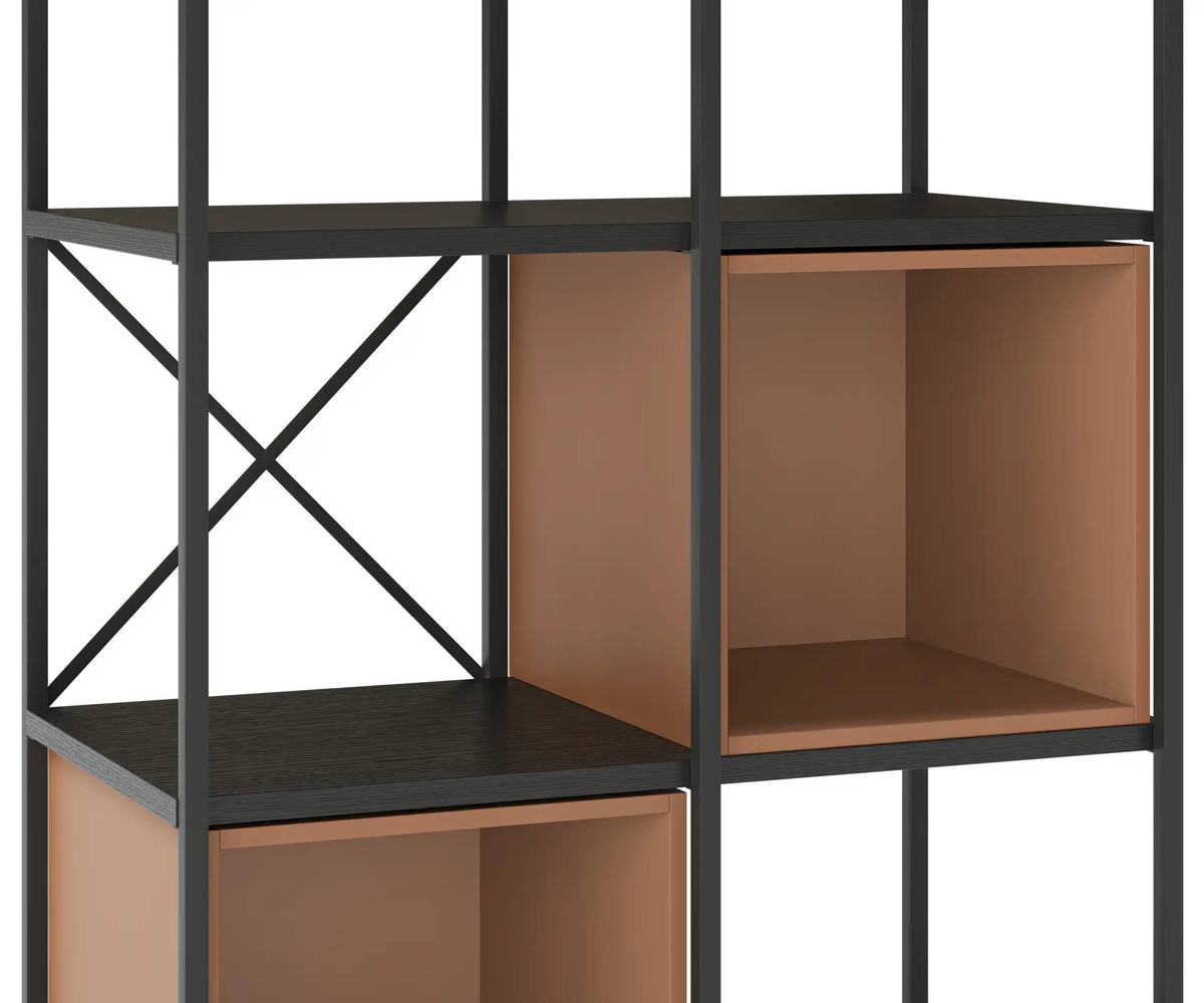 Estanteria ANYA negra y terracota de 70cm