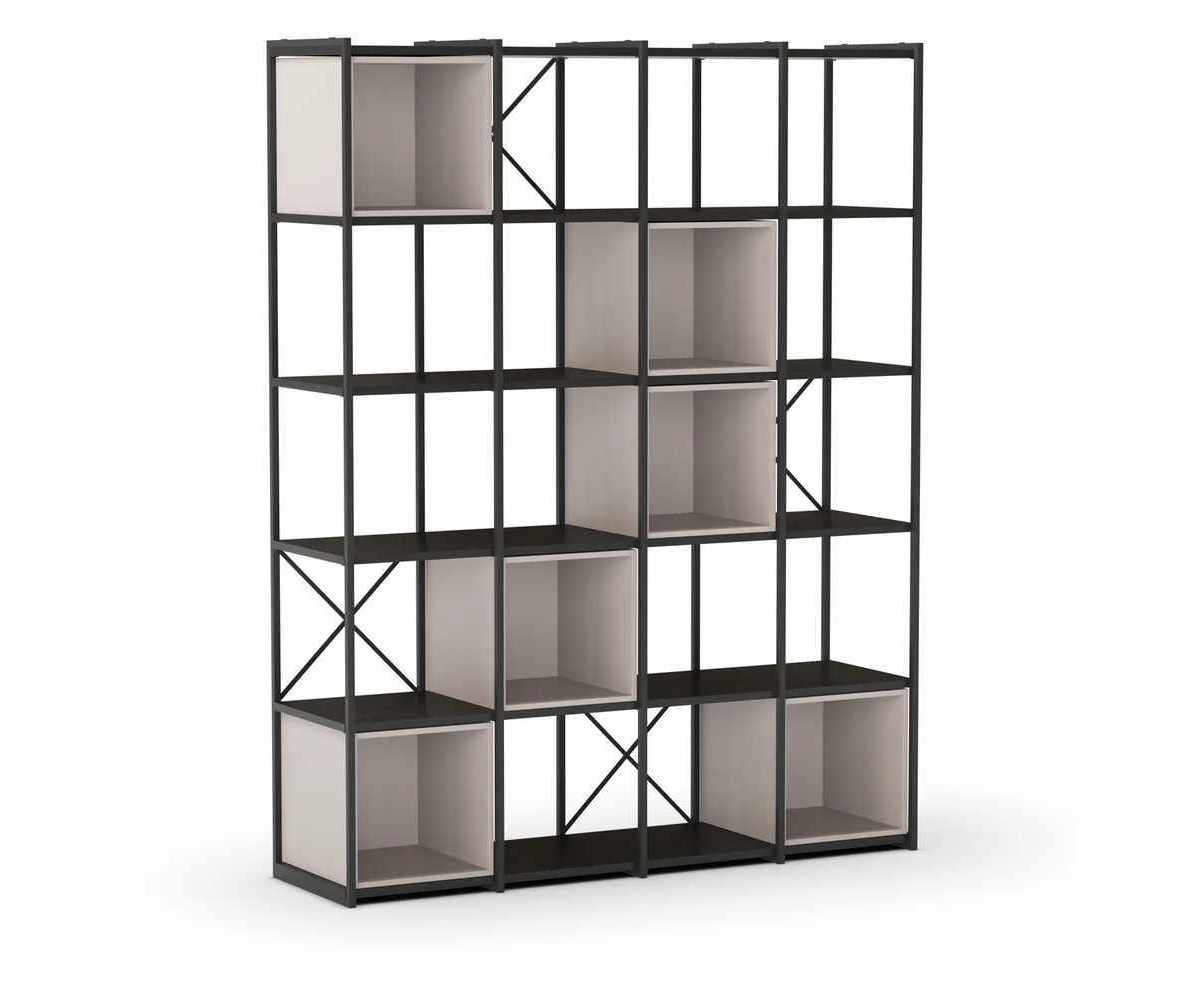 Estanteria Anya 140cm negra y crema