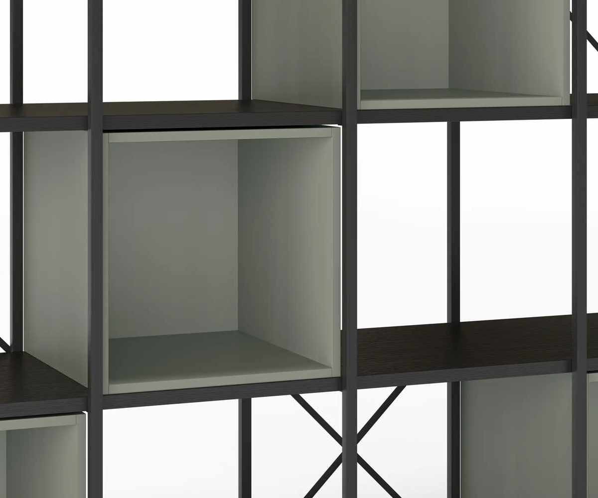 Estanteria Anya 140cm negra y verde_