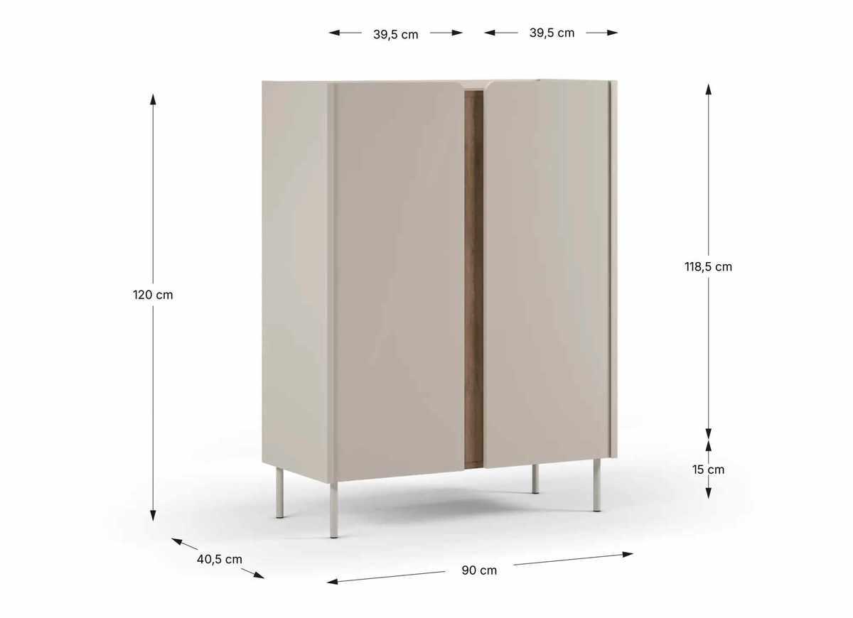 Medidas Mueble auxiliar Lucile 2P