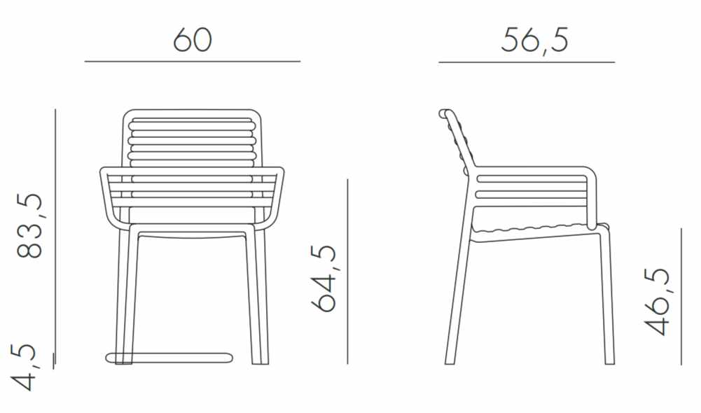 Medidas silla Doga Armchair