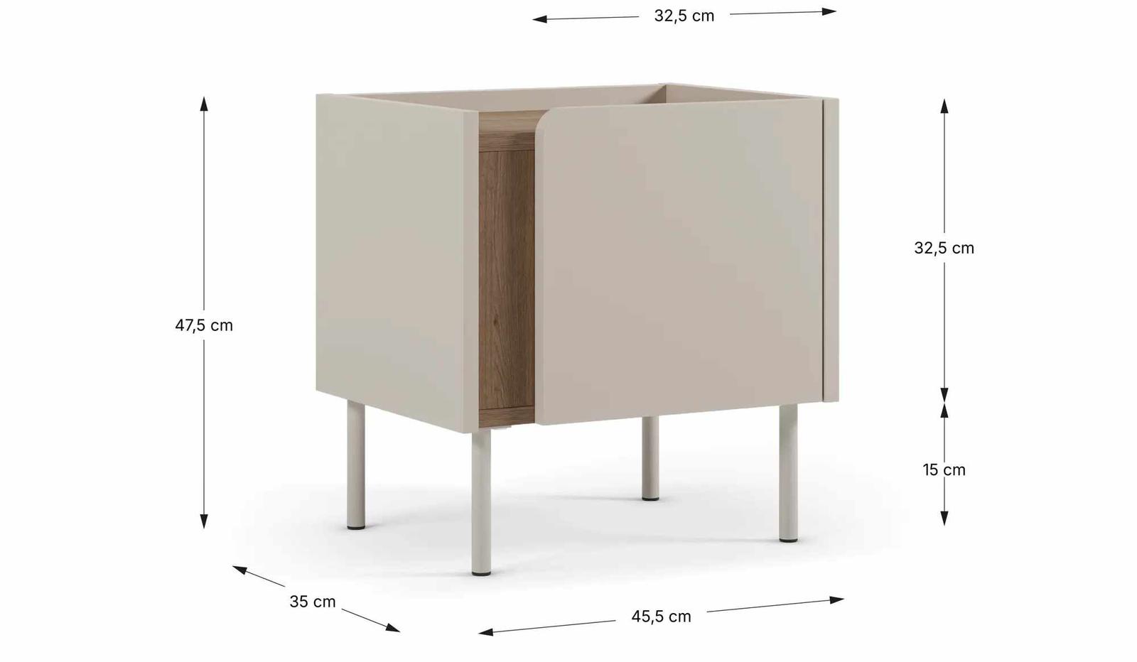 Medidas mesita Lucile 1 puerta