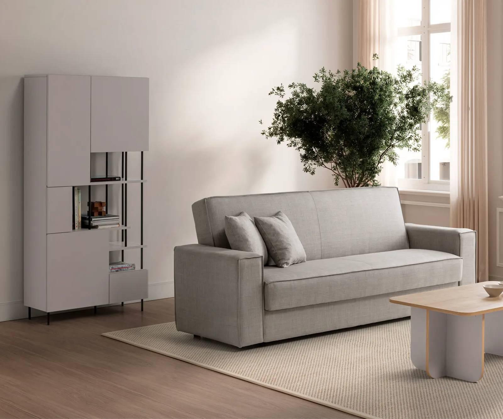 Estantería PERLA 5 puertas crema y negra