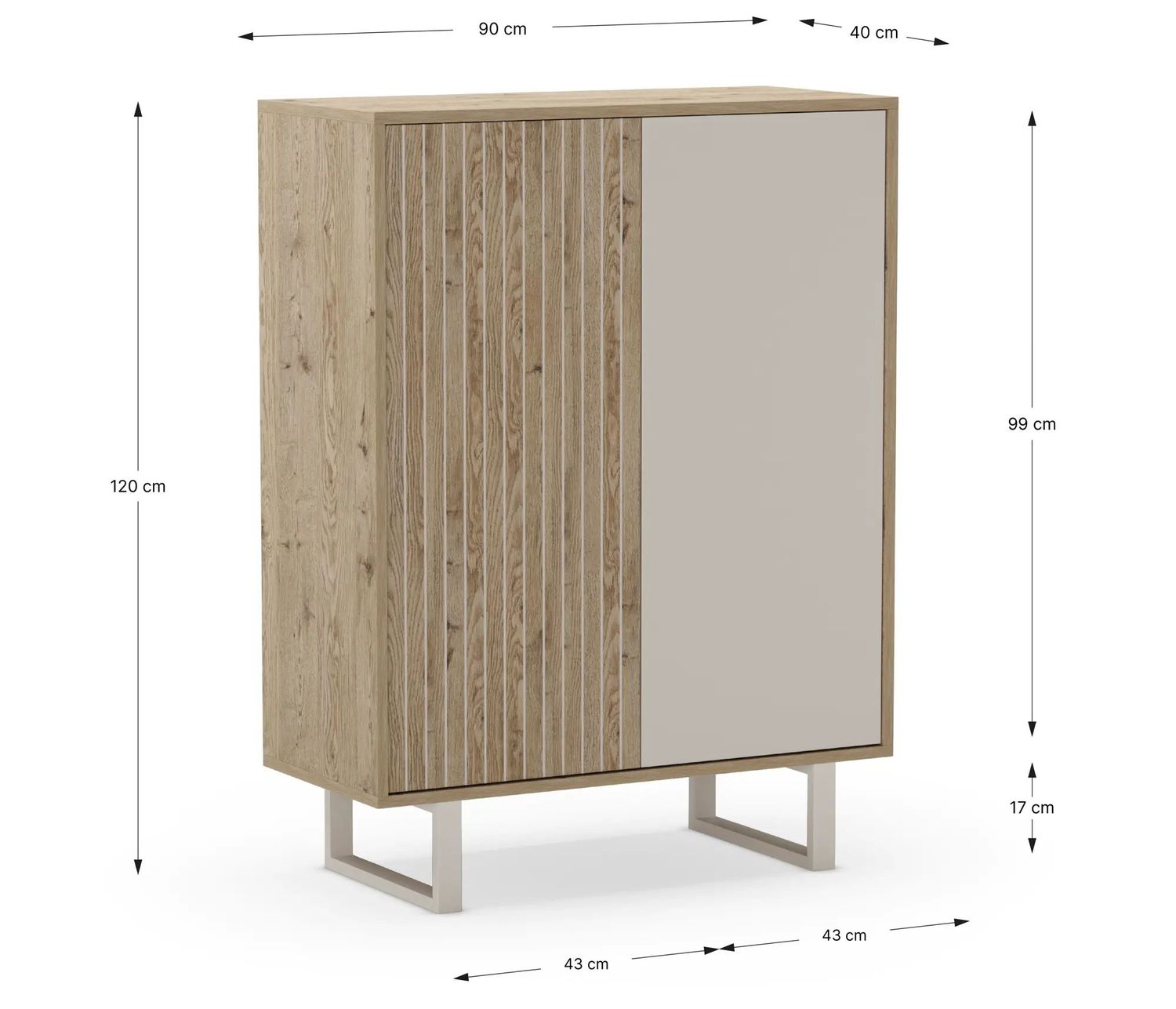 Medidas mueble auxiliar Millay