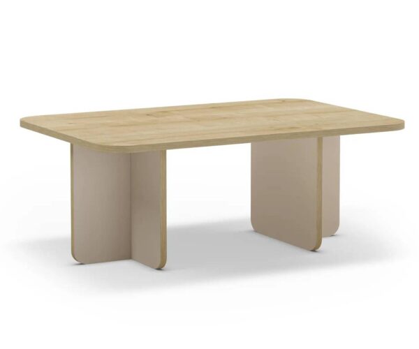 Mesa Centro HILLARY 100cm Pata crema-canto roble
