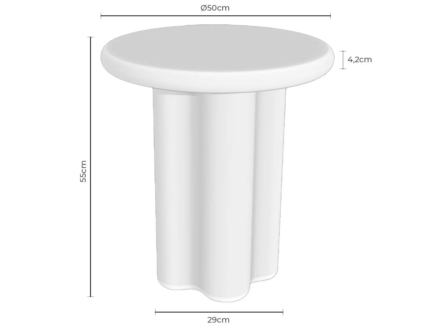 Medidas de la mesa auxiliar EMERIC