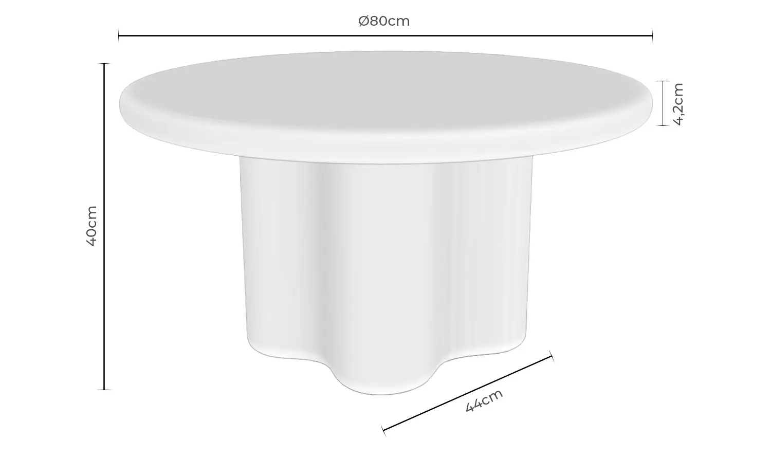 Medidas de la mesa de centro LUIGI