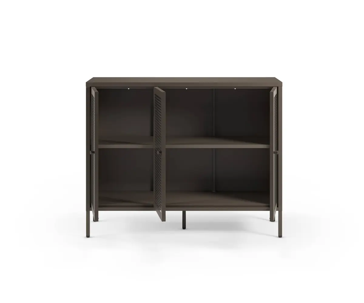 Aparador LUNA 3 Puertas Cristal moca