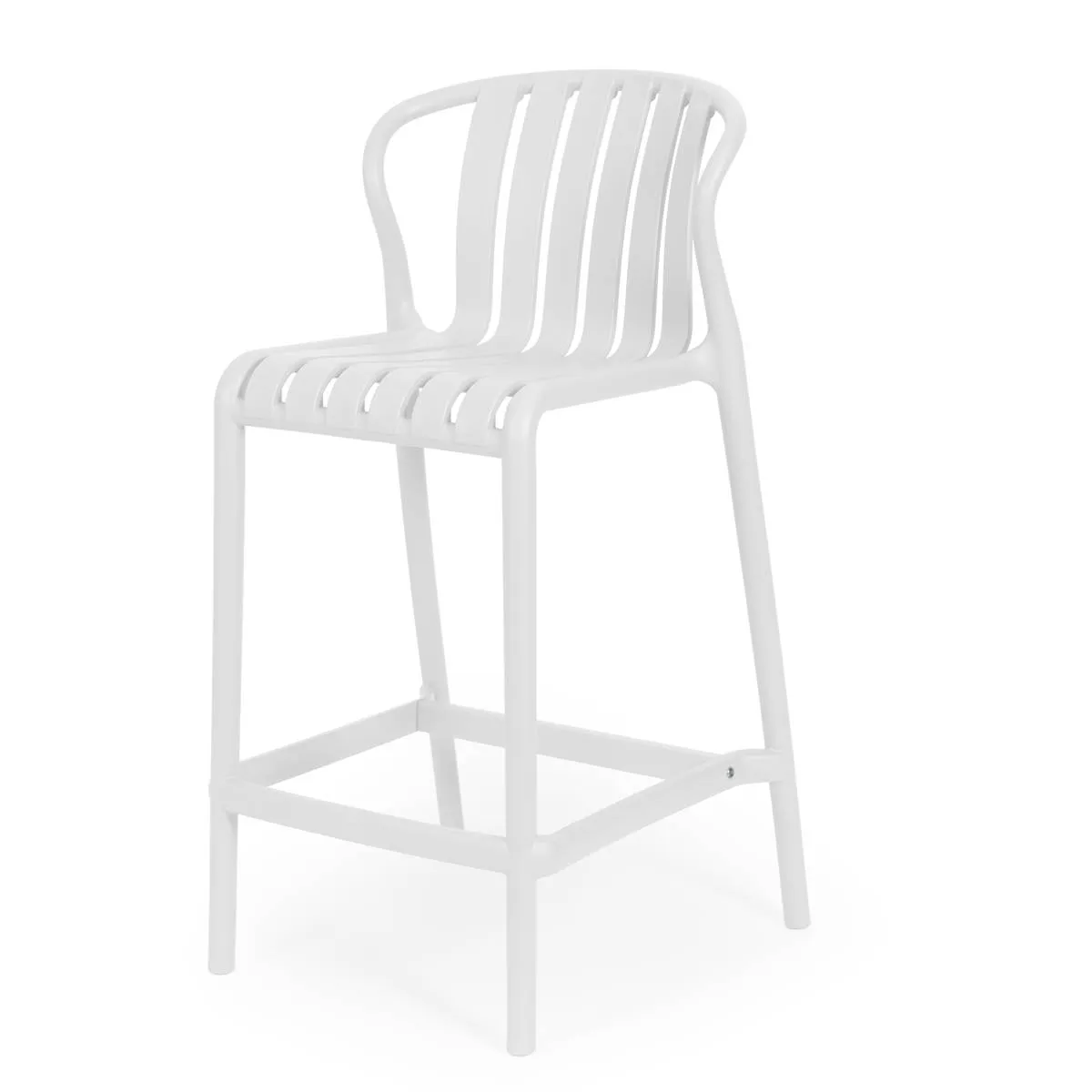 Taburete bajo BASTIAN blanco