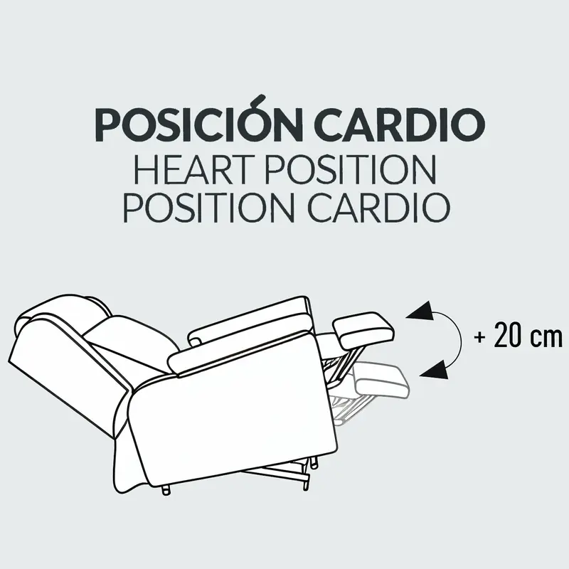 Sistema cardio: Eleva 20cm más los pies para un mejor descanso