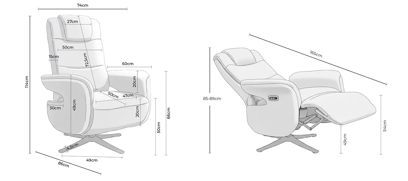 Medidas del sillón relax SATOMI