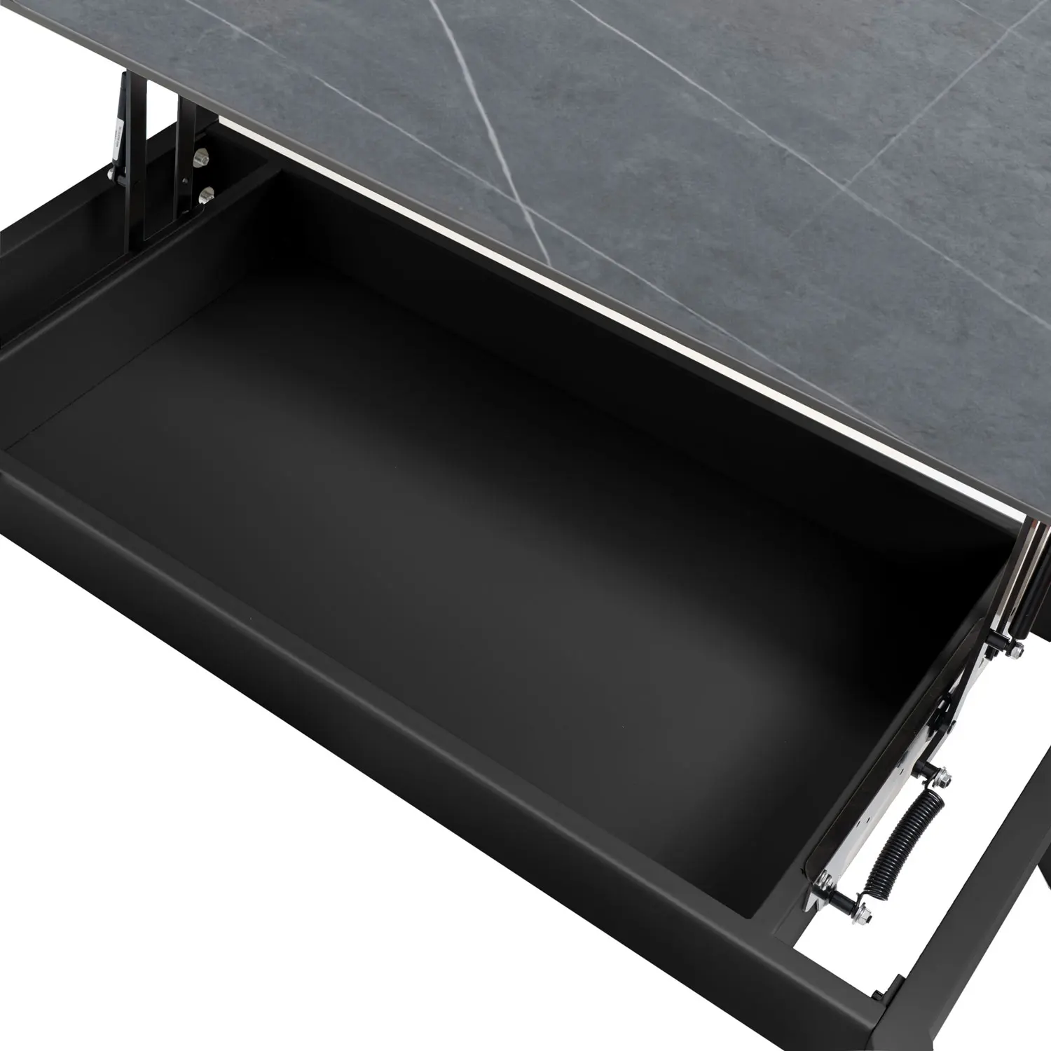 Mesa centro elevable ROLAND gris y negra