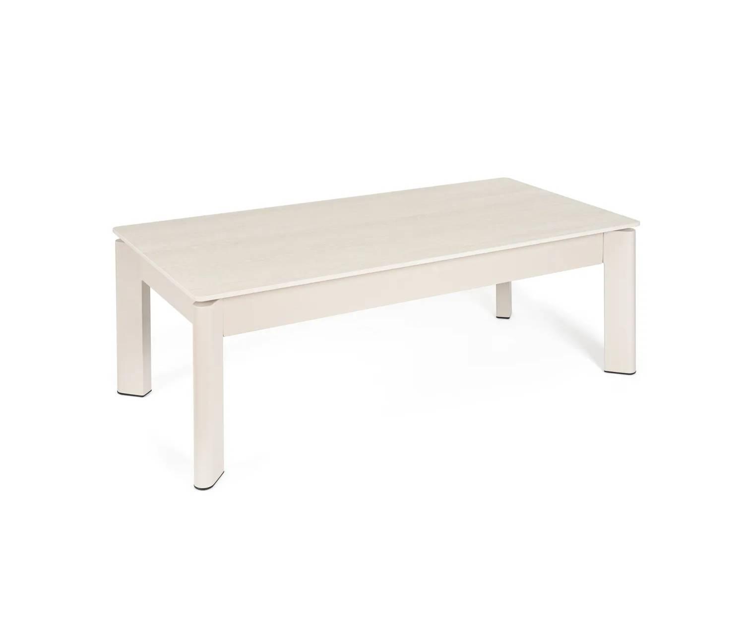 Mesa centro elevable ROLAND travertino y beige