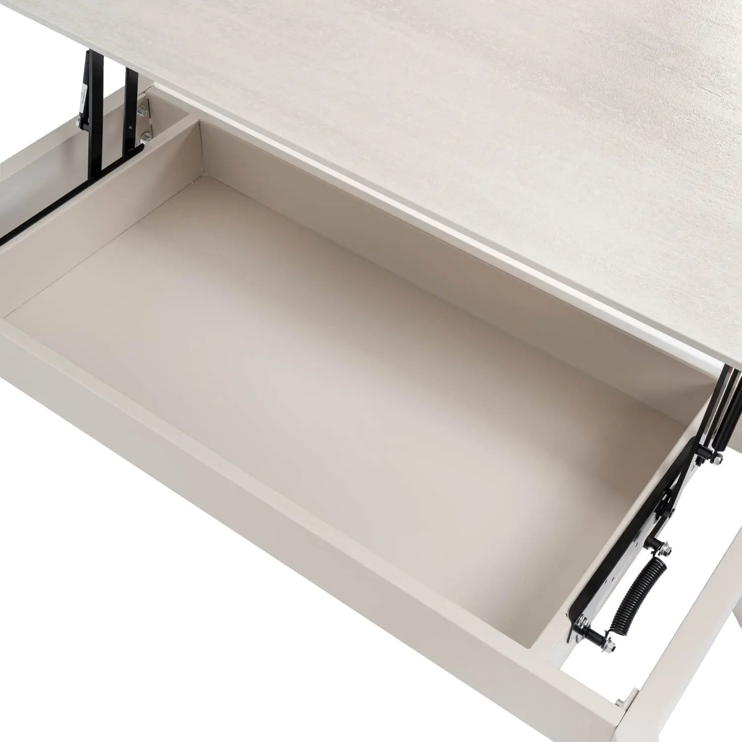 Mesa centro elevable ROLAND travertino y beige