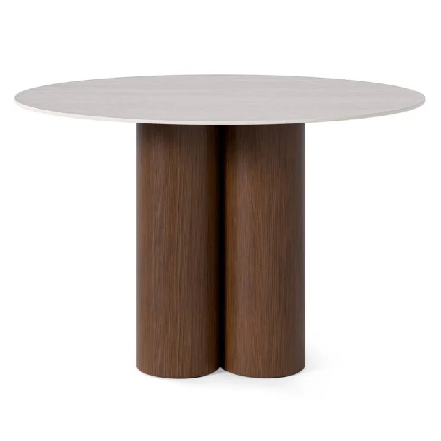 Mesa fija TRACY 120 travertino y nogal