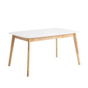 Mesa extensible Enma blanca y roble