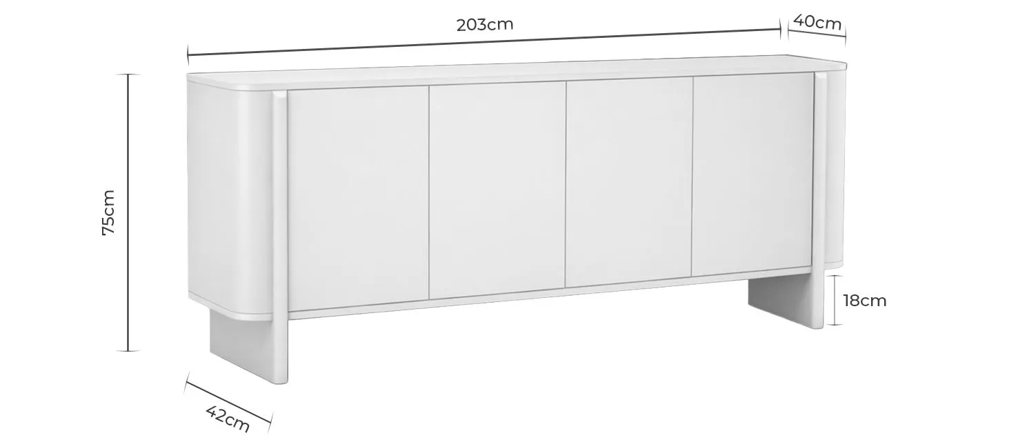 Medidas aparador 200 SIDNEY