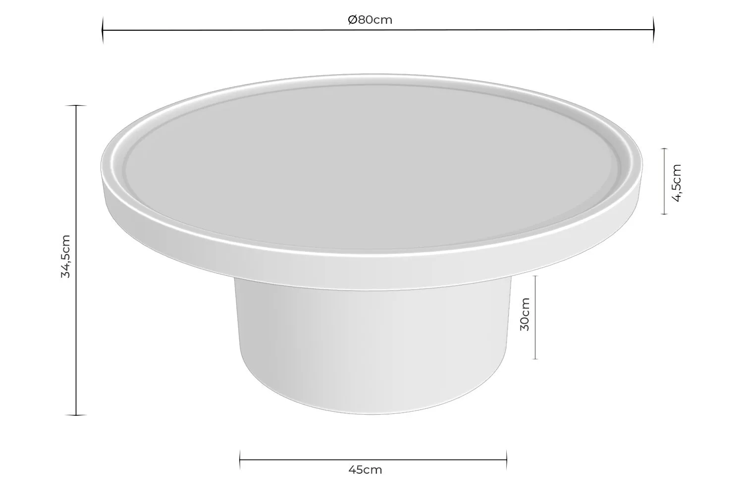Medidas de la mesa de centro Warren